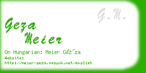 geza meier business card